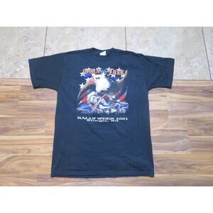 Vintage Stugis Bike Rally Born To Be Free Eagle Graphic Sz L Black Jerzees Y2K